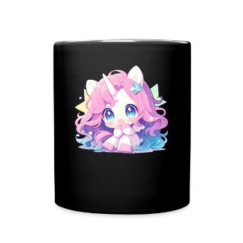 Licorne Kawaii Japonais - Mug uni - noir - Devant