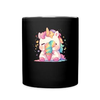 Unicorn Ice Cream Kawaii Japanese - Full Colour Mug - black - Front