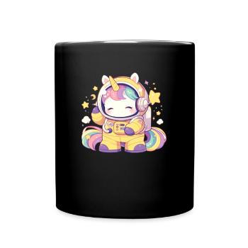 Unicorn Astronaut Kawaii Japanese - Full Colour Mug - black - Front