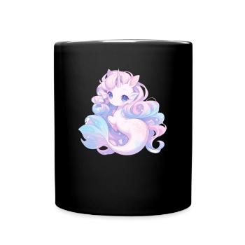 Licorne Sirène Kawaii Japonais - Mug uni - noir - Devant