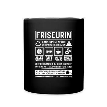 Kann Spuren von Sarkasmus enthalten - Tasse einfarbig - Schwarz - Vorne