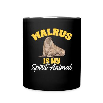 Walross - Tasse einfarbig - Schwarz - Vorne