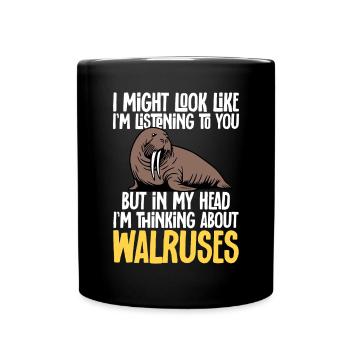 Walross - Tasse einfarbig - Schwarz - Vorne