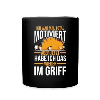 Cat I used to be totally motivated - Full Colour Mug - black - Front