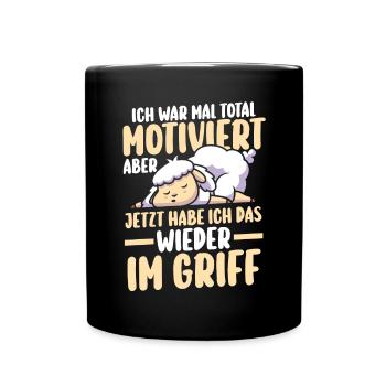 I used to be totally motivated sheep - Full Colour Mug - black - Front