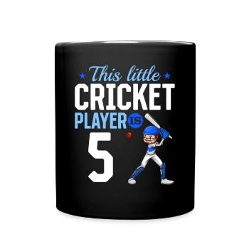 5th Birthday Cricket Player Baby Cricket Player - Tasse einfarbig - Schwarz - Vorne