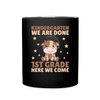 Kids Kindergarten graduate Kuh 1st grade - Tasse einfarbig - Schwarz - Vorne