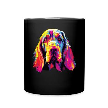 Aquarelle colorée Spinone Italiano - Mug uni - noir - Devant
