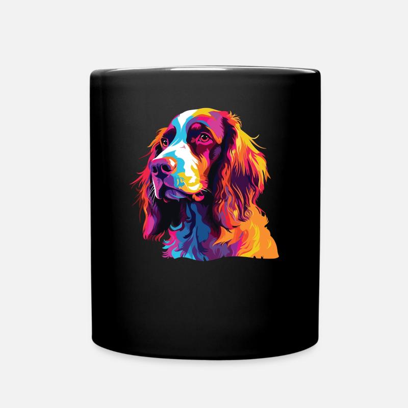Aquarelle colorée Welsh Springer Spaniel - Mug uni - noir