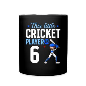 6th Birthday Cricket Player Baby Cricket Player - Tasse einfarbig - Schwarz - Vorne