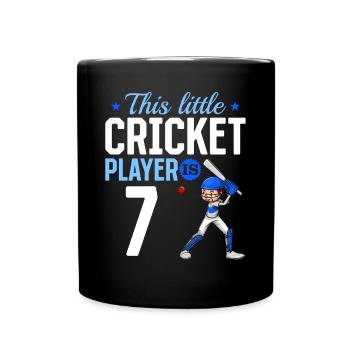 7th Birthday Cricket Player Baby Cricket Player - Tasse einfarbig - Schwarz - Vorne