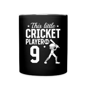 Cricket Player is 9 Years - 9th Birthday Cricket P - Tasse einfarbig - Schwarz - Vorne