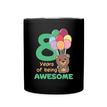 Ours pour les enfants de 8 ans de huit ans - Mug uni - noir - Devant