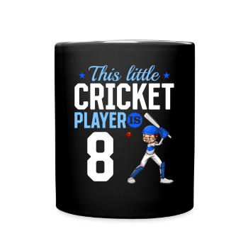 8th Birthday Cricket Player Baby Cricket Player - Tasse einfarbig - Schwarz - Vorne