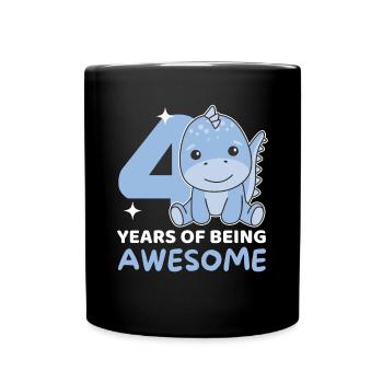 Dino pour les enfants de 4 ans - Mug uni - noir - Devant
