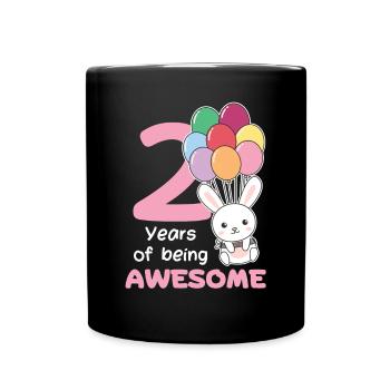 Rabbit for 2nd birthday children two years old - Full Colour Mug - black - Front