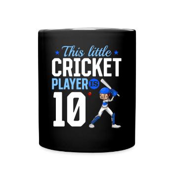 10th Birthday Cricket Player Baby Cricket Player - Tasse einfarbig - Schwarz - Vorne