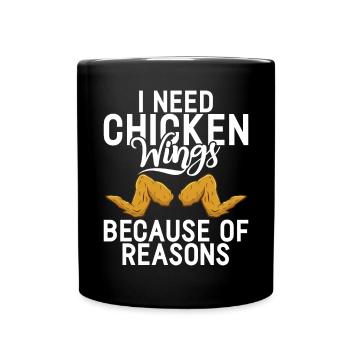 Chicken Wings Gifts - Tasse einfarbig - Schwarz - Vorne