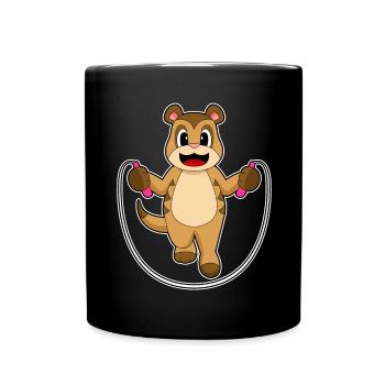Forme physique pour sauter à la corde sur la corde suricate - Mug uni - noir - Devant