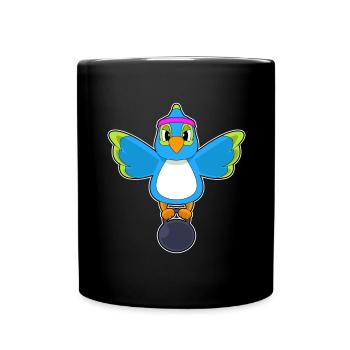 Perroquet Bodybuilder Haltère Musculation - Mug uni - noir - Devant