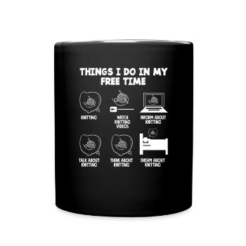 Lustiges Stricken Stricknadel Geschenk - Tasse einfarbig - Schwarz - Vorne