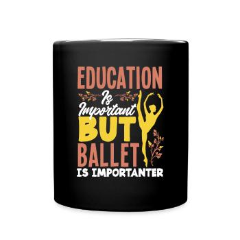 Süßes Ballerina Ballettänzerin Geschenk - Tasse einfarbig - Schwarz - Vorne