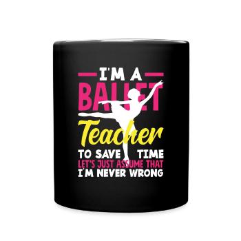 Süßes Ballerina Ballettänzerin Geschenk - Tasse einfarbig - Schwarz - Vorne