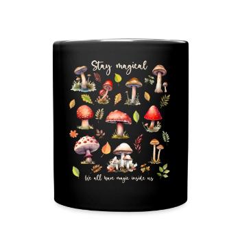 Les champignons sont magiques. Amoureux de la nature. - Mug uni - noir - Devant