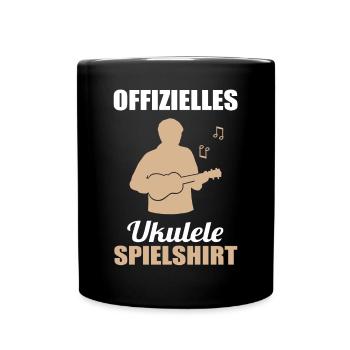 Offizielles Ukulele Spielshirt Melodie - Tasse einfarbig - Schwarz - Vorne