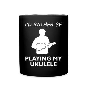 Wunsch Ukulele Spielzeit Glücksmoment - Tasse einfarbig - Schwarz - Vorne
