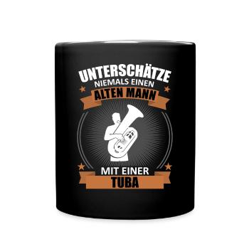 Old Man Master Tuba Honorary Gift - Full Colour Mug - black - Front
