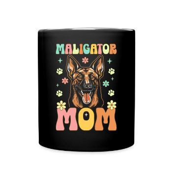 Maligator Mama Groovy Belgian Malinois Mama - Tasse einfarbig - Schwarz - Vorne