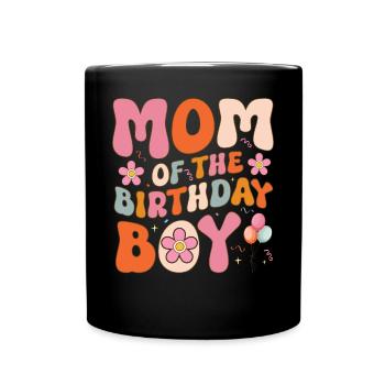 Mutter des Geburtstagskindes Groovy Mutter Familie - Tasse einfarbig - Schwarz - Vorne