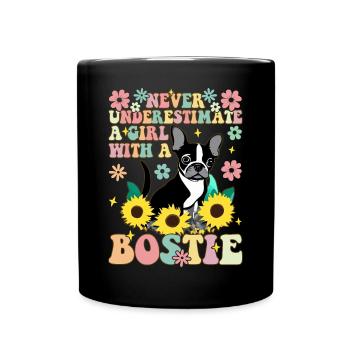 Never underestimate a girl with a bo - Full Colour Mug - black - Front