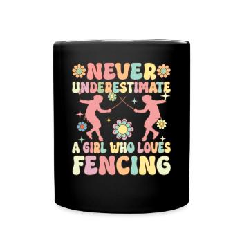 Une fille qui aime l’escrime Groovy Foil Sab - Mug uni - noir - Devant