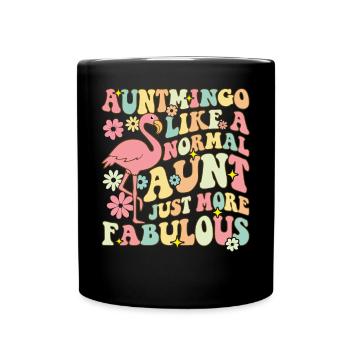 Auntmingo Like A Normal Aunt Groovy Flamingo T - Full Colour Mug - black - Front