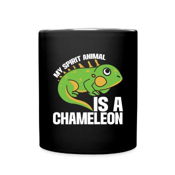 Chameleon Reptile Zoo Keeper Lizard Safari - Full Colour Mug - black - Front