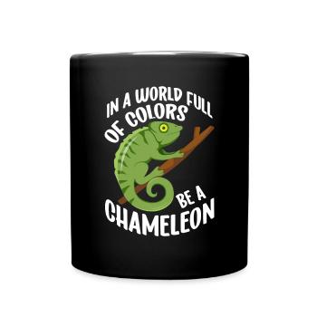 Chameleon Reptile Zoo Keeper Lizard Safari - Full Colour Mug - black - Front