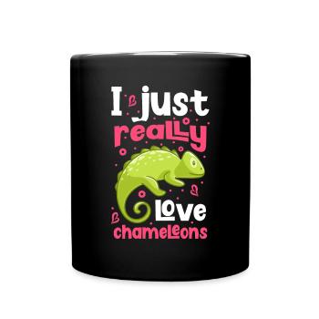 Chameleon Reptile Zoo Keeper Lizard Safari - Full Colour Mug - black - Front