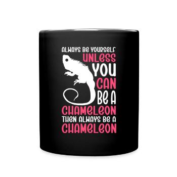 Chameleon Reptile Zoo Keeper Lizard Safari - Full Colour Mug - black - Front