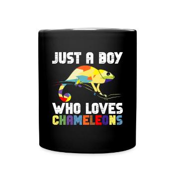 Chameleon Reptile Zoo Keeper Lizard Safari - Full Colour Mug - black - Front