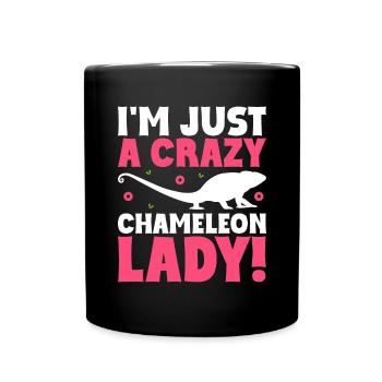 Chameleon Reptile Zoo Keeper Lizard Safari - Full Colour Mug - black - Front