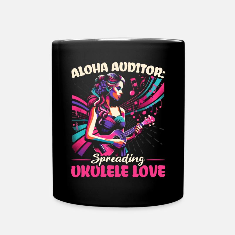 Ukelele Lehrer Instrument Ukelele Player Uke - Tasse einfarbig - Schwarz