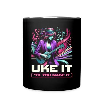 Ukulélé Professeur Instrument Ukulélé Joueur Uke - Mug uni - noir - Devant