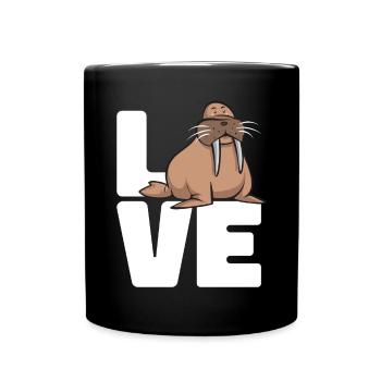 Walross - Tasse einfarbig - Schwarz - Vorne