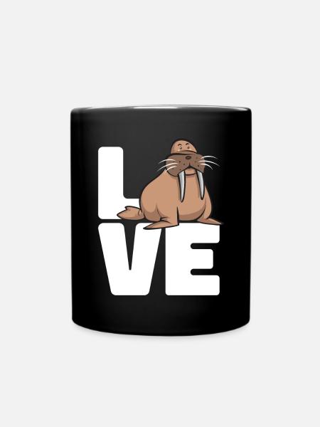 Walross - Tasse einfarbig - Schwarz