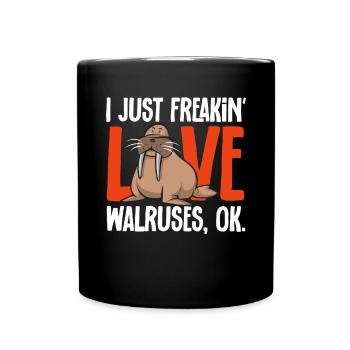 Walross - Tasse einfarbig - Schwarz - Vorne