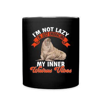 Walross - Tasse einfarbig - Schwarz - Vorne