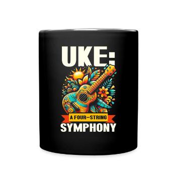 Ukulélé Professeur Instrument Ukulélé Joueur Uke - Mug uni - noir - Devant