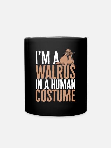 Walross - Tasse einfarbig - Schwarz